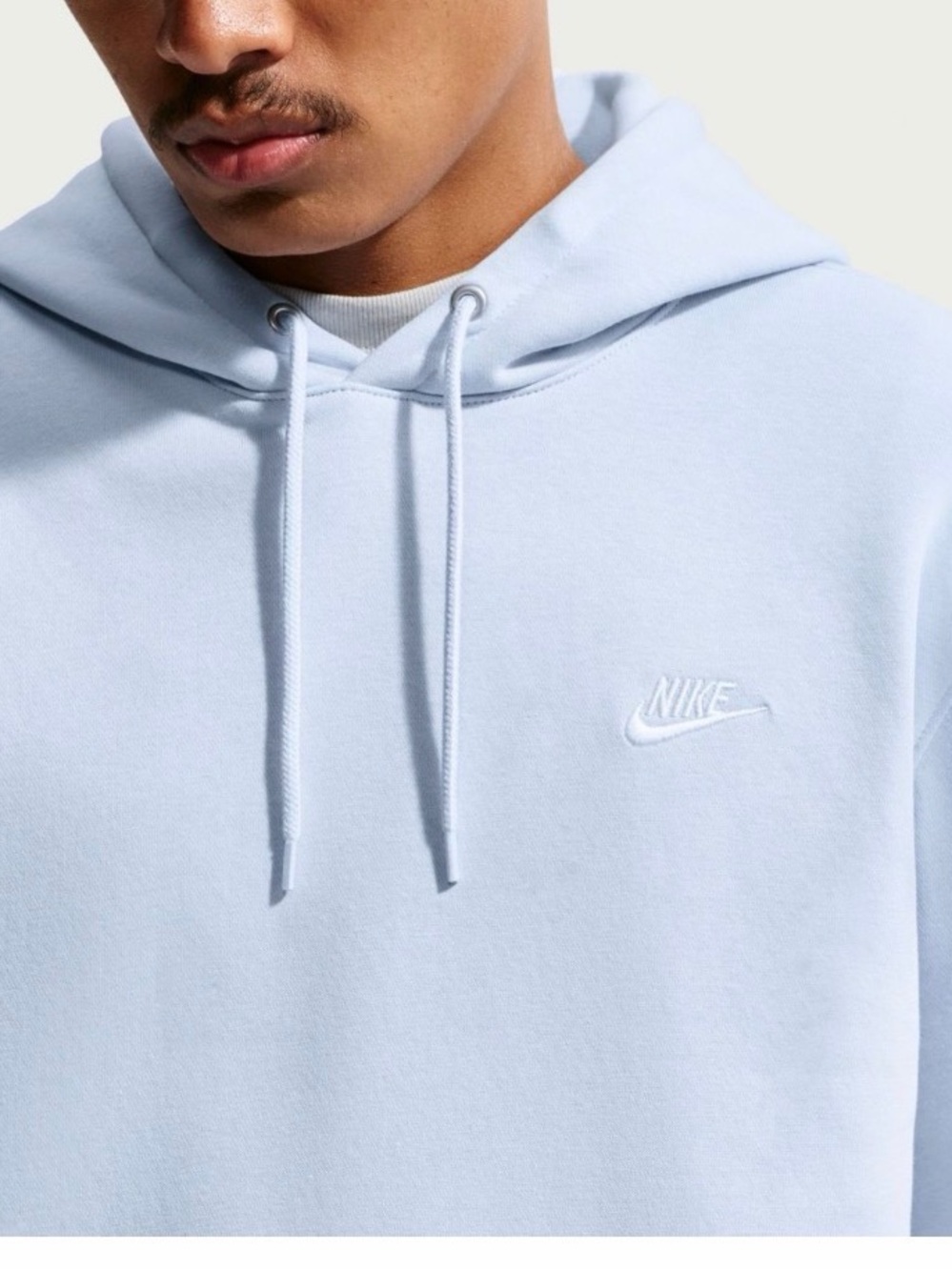 Nike Men's Light Blue Fleece Hoodie